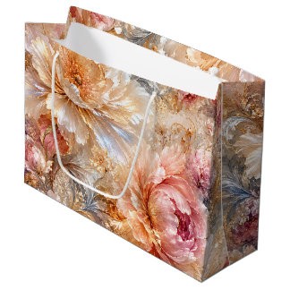 Grand Sac Cadeau Fleurs de Fantaisie Luxueuses