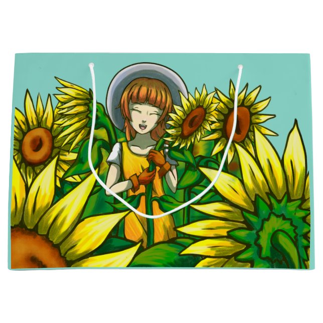 Grand Sac Cadeau Fleurs de soleil (Devant)