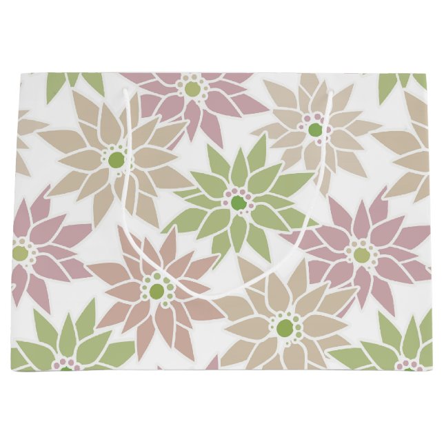 Grand Sac Cadeau Fleurs florales Abstraites dessin motif romantique (Devant)