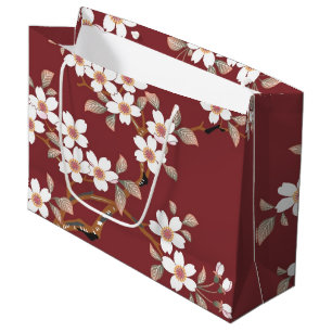Grand Sac Cadeau Fleurs japonaises de cerises
