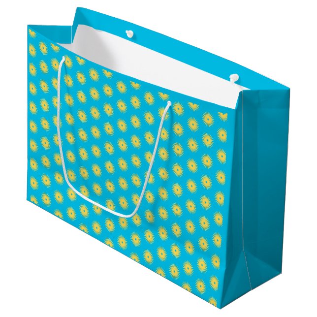Grand Sac Cadeau Fleurs jaunes (Devant Angle)