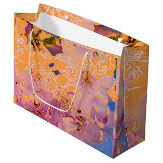 Grand Sac Cadeau Floral coloré