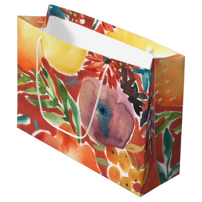Grand Sac Cadeau Flore abondante III (Devant Angle)