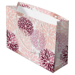 Grand Sac Cadeau Flore rose Chic élégant