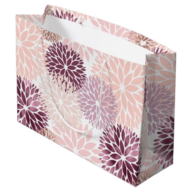 Grand Sac Cadeau Flore rose Chic élégant (Dos Angle)