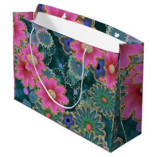 Grand Sac Cadeau Flower Power Explosion amusant unique