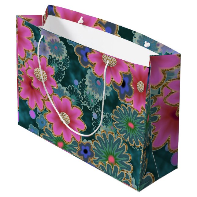 Grand Sac Cadeau Flower Power Explosion amusant unique (Dos Angle)