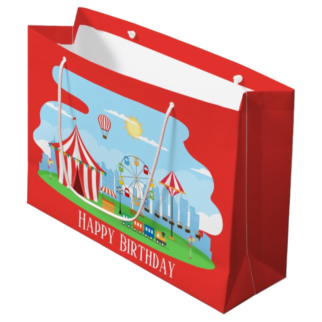 Grand Sac Cadeau Foire du Carnaval cool (Devant Angle)