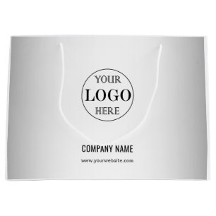 Grand Sac Cadeau Fond gris flou Logo personnalisé Entreprise
