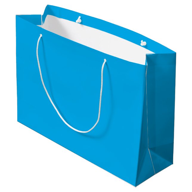 Grand Sac Cadeau Fond uni bleu cyan | Style minimaliste d'été (Dos Angle)