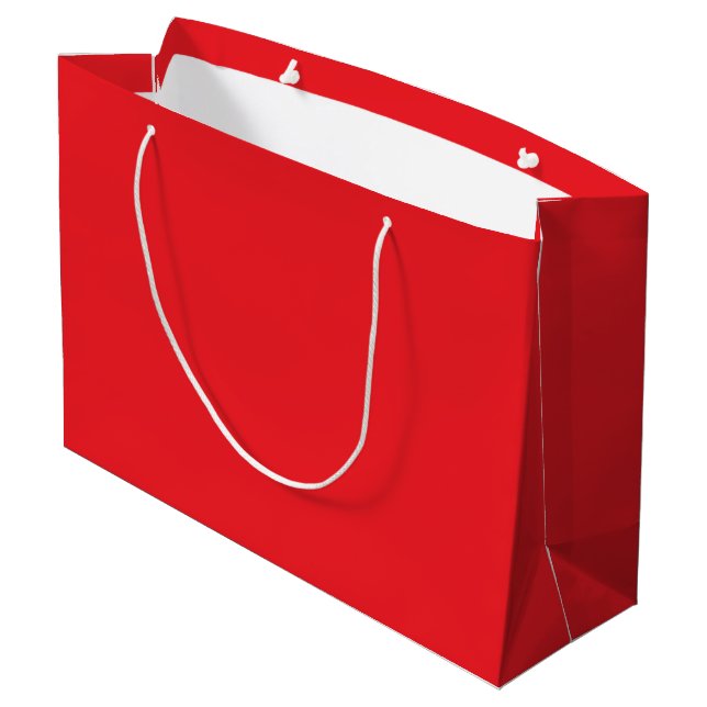 Grand Sac Cadeau Fond uni rouge solide (Dos Angle)