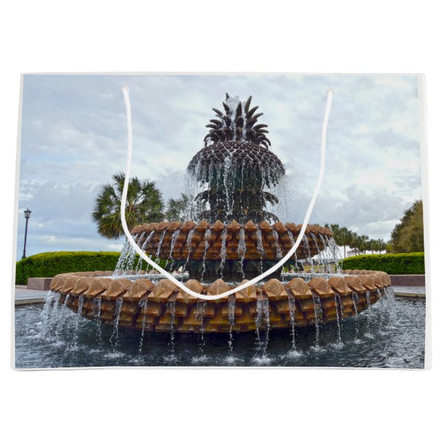 Grand Sac Cadeau Fontaine d'ananas de Charleston, la Caroline du (Devant)