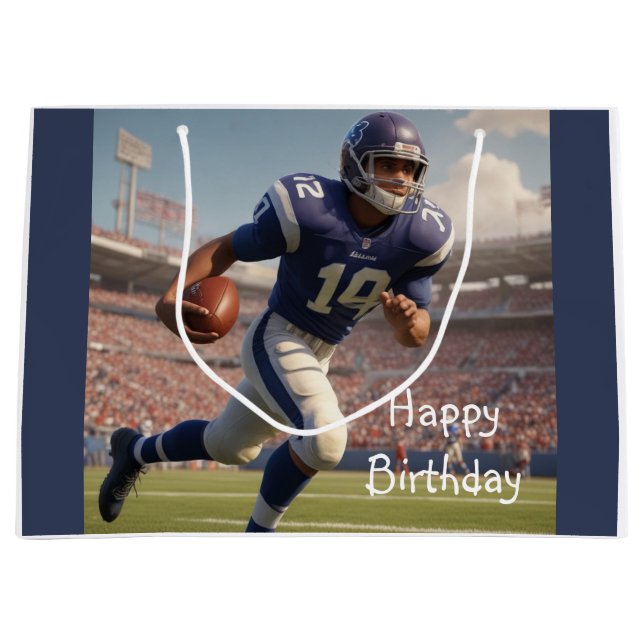 Grand Sac Cadeau Football Anniversaire (Devant)