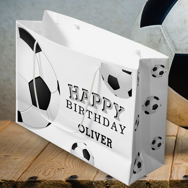 Grand Sac Cadeau Football Football Ball Sports heureux Anniversaire (Créateur téléchargé)