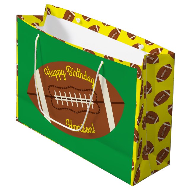 Grand Sac Cadeau Football Sports fête d'anniversaire (Devant Angle)