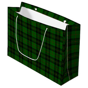 Grand Sac Cadeau Forbes tartan vert noir plaid