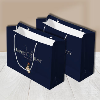 Grand Sac Cadeau Forme de coeur du doigt personnalisé Joyeux annive
