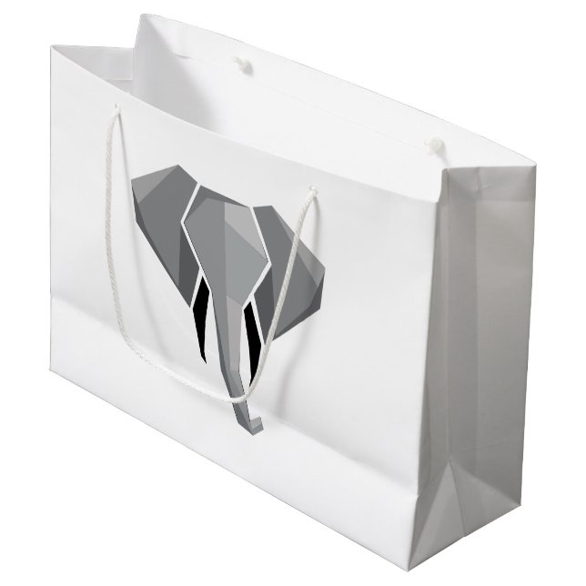 Grand Sac Cadeau Formes simples Géométrie Tête d'éléphant (Devant Angle)