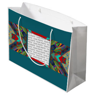 Grand Sac Cadeau Fractal Frame II + votre image & backgr.