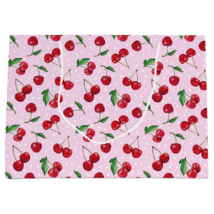 Grand Sac Cadeau Fraîches Cerises Douces