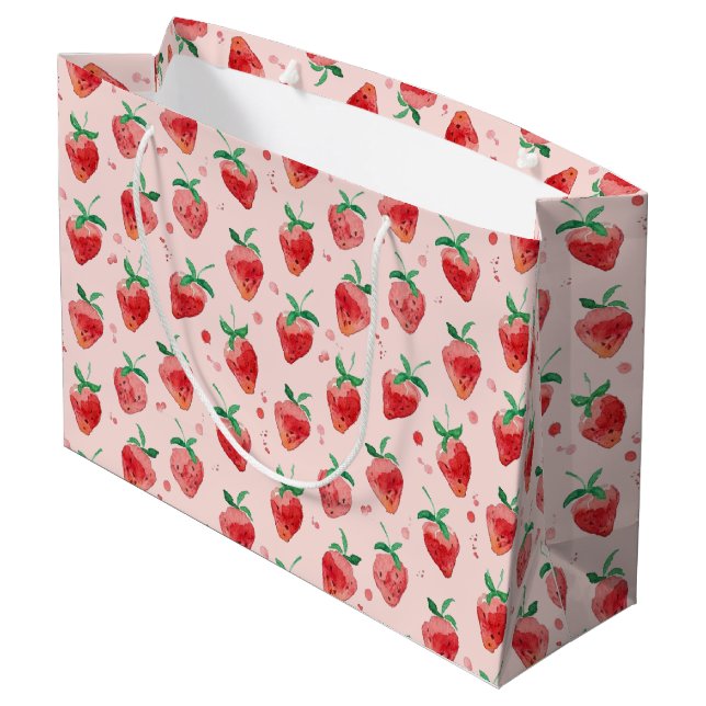 Grand Sac Cadeau Fraise (Dos Angle)