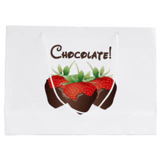 Grand Sac Cadeau Fraises de chocolat  