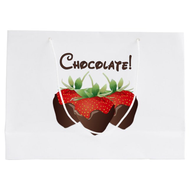 Grand Sac Cadeau Fraises de chocolat   (Dos)