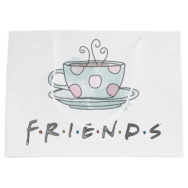 Grand Sac Cadeau FRIENDS™ | Aquarelle de café (Devant)
