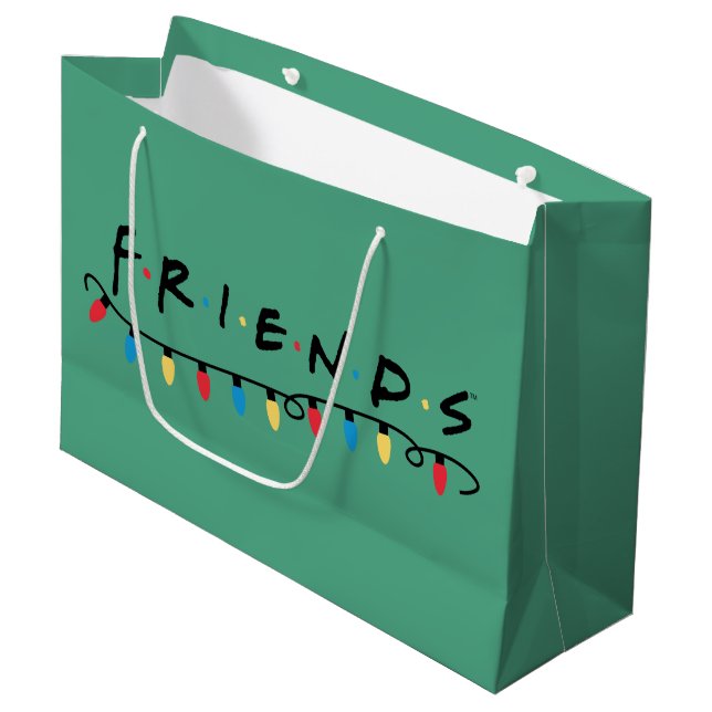 Grand Sac Cadeau FRIENDS™ | Logo des lumières de Noël (Devant Angle)