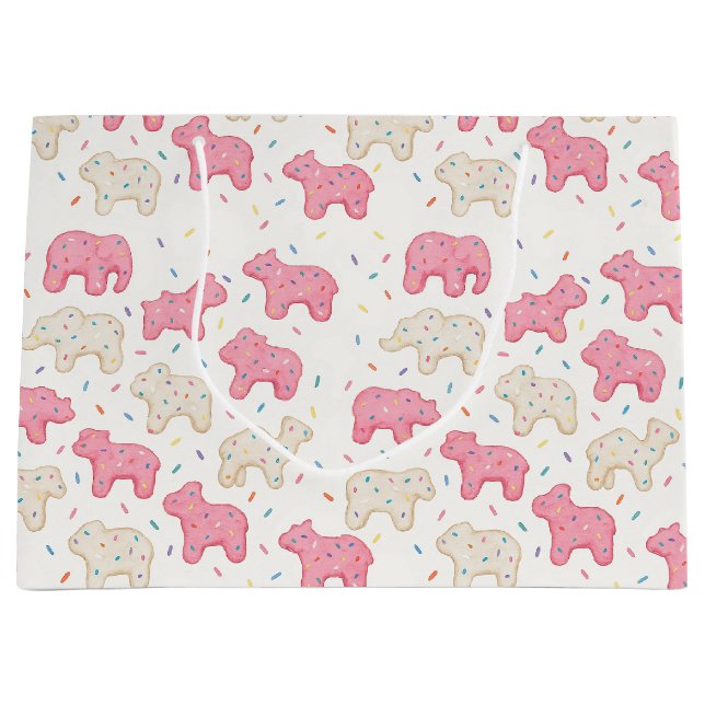 Grand Sac Cadeau Frosted Circus Animal Cookie (Devant)