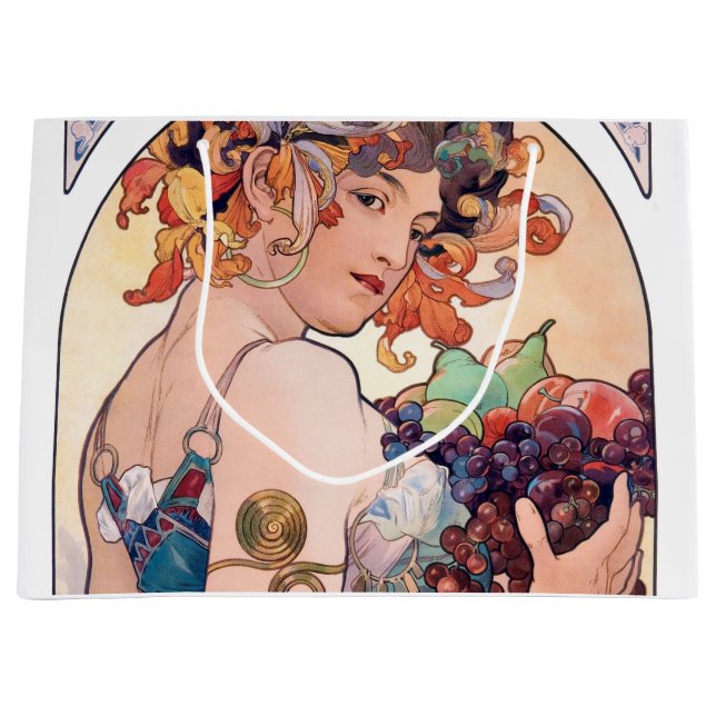 Grand Sac Cadeau Fruits, Mucha (Devant)