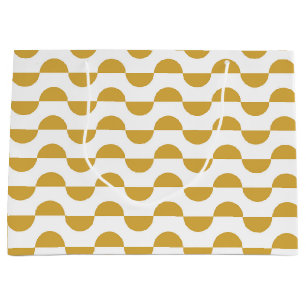 Grand Sac Cadeau Fun Retro Wavy Semi Cercle Jaune