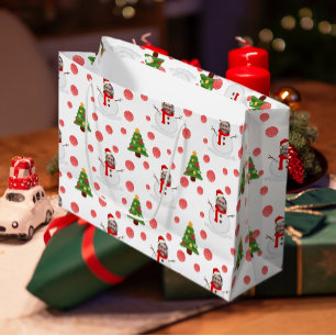 Grand Sac Cadeau Fun Snowman Avec Photo Personnalisée Face Blanc Ve