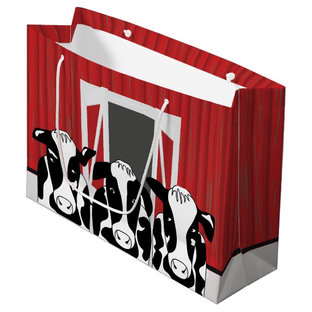Grand Sac Cadeau Funky Three Cow LGB (Devant Angle)