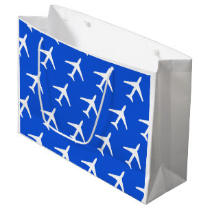 Grand Sac Cadeau Funky White Avion Pilote Flying Airways