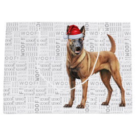 Grand Sac Cadeau Funny Noël Amoureux des chiens belge malinois