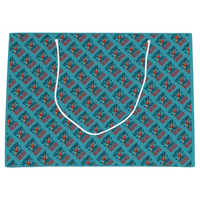 Grand Sac Cadeau Future Space Hero Retro Rockship Design (Devant)