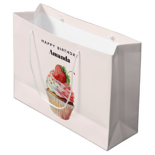 Grand Sac Cadeau Gâteau Cupcake Sucré Anniversaire