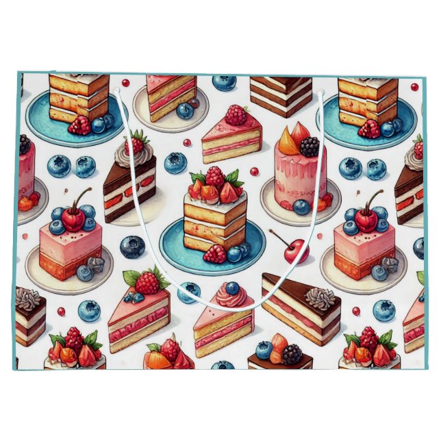 Grand Sac Cadeau Gâteau dans votre visage (Dos)