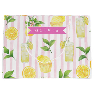 Grand Sac Cadeau Gaufrette de cupcake personnalisée à l'aquarelle e