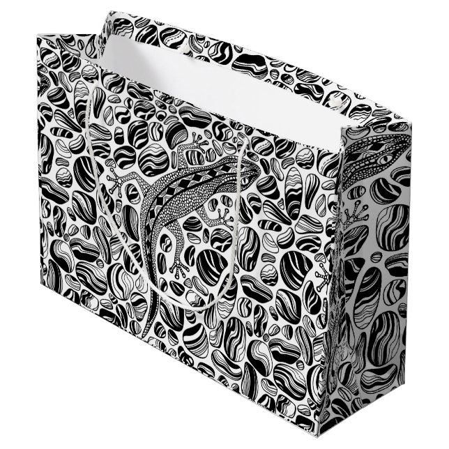 Grand Sac Cadeau Gecko et galets (Dos Angle)