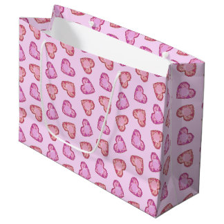 Grand Sac Cadeau Gemstone Hearts Cute Pink Valentines Day