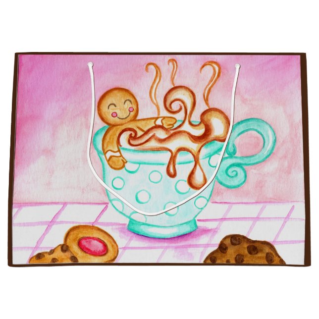 Grand Sac Cadeau Gingerbread Coffee Gift Bag (Devant)