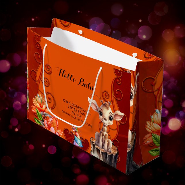 Grand Sac Cadeau Girafe sucrée (Sweet giraffe)