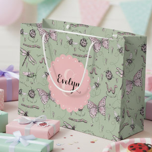 Grand Sac Cadeau Girl Blush Rose & Sage Sweet Little Critter Nom