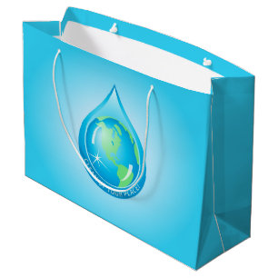 Grand Sac Cadeau Globe in Waterdrop