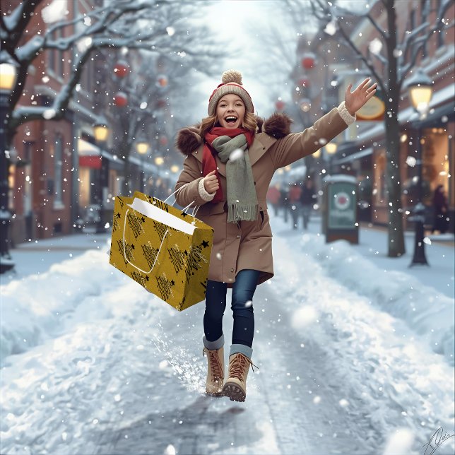 Grand Sac Cadeau Golden Black Gift Bag (Créateur téléchargé)