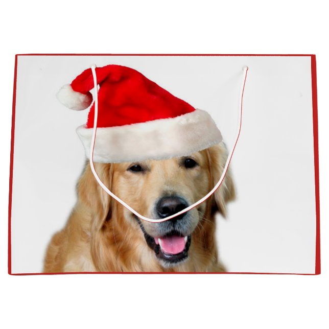 Grand Sac Cadeau Golden Retriever (Devant)