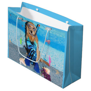 Grand Sac Cadeau Golden retriever Snorkeler