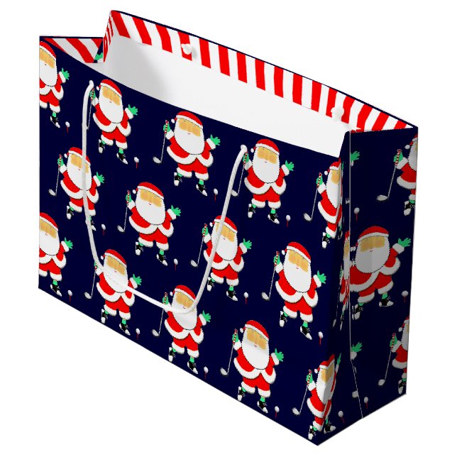 Grand Sac Cadeau Golf Christmas Holiday (Devant Angle)
